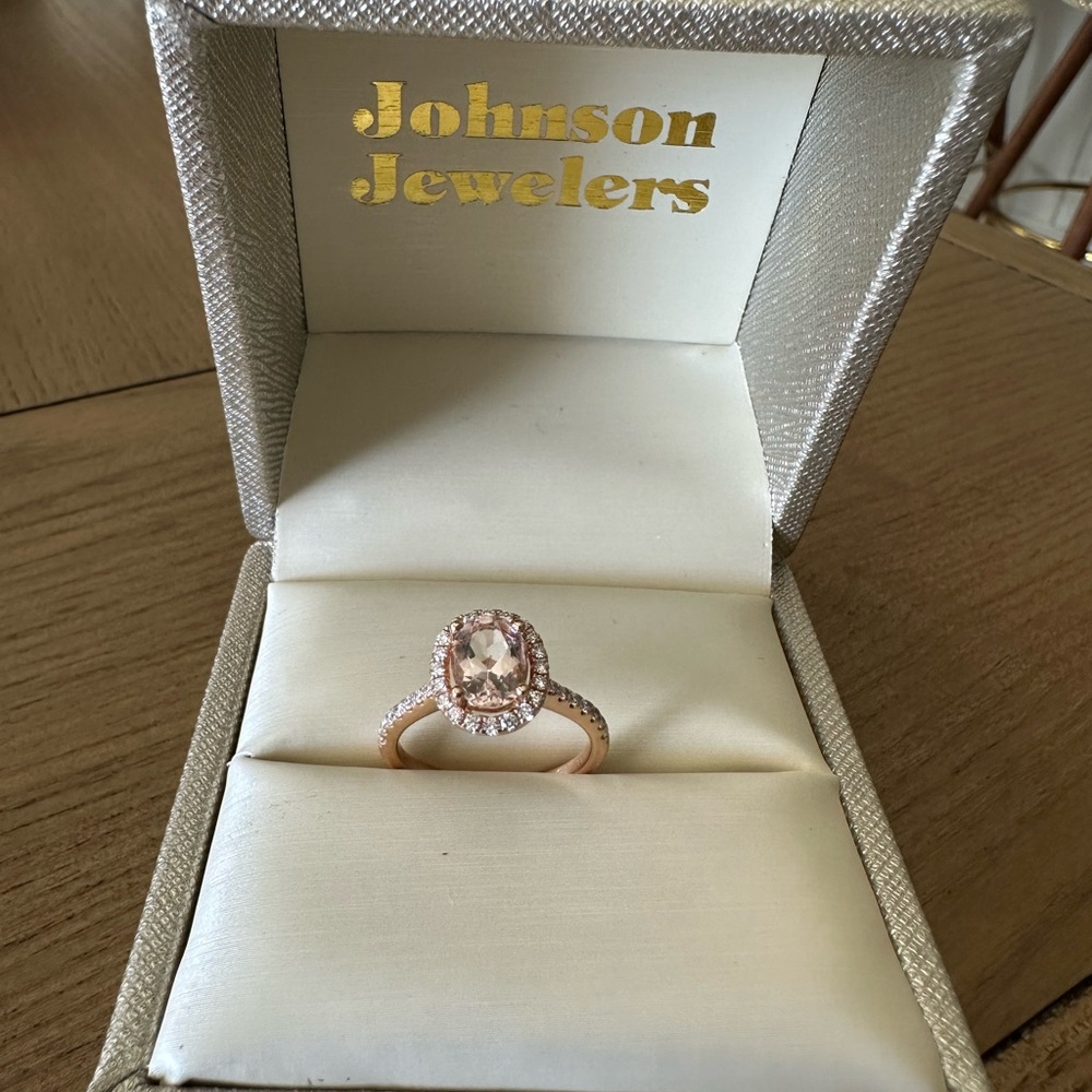 Johnson Jewelers Rose Gold Ring with Pink Stone